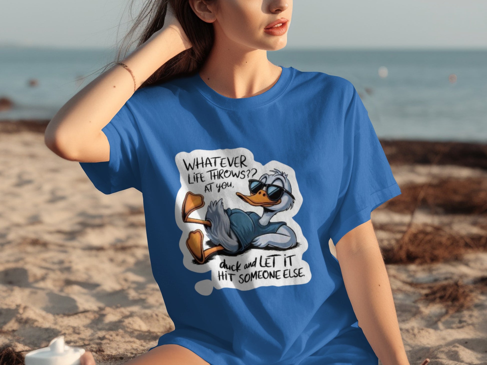 Duck and Let It Hit Someone Else Blue T-Shirt