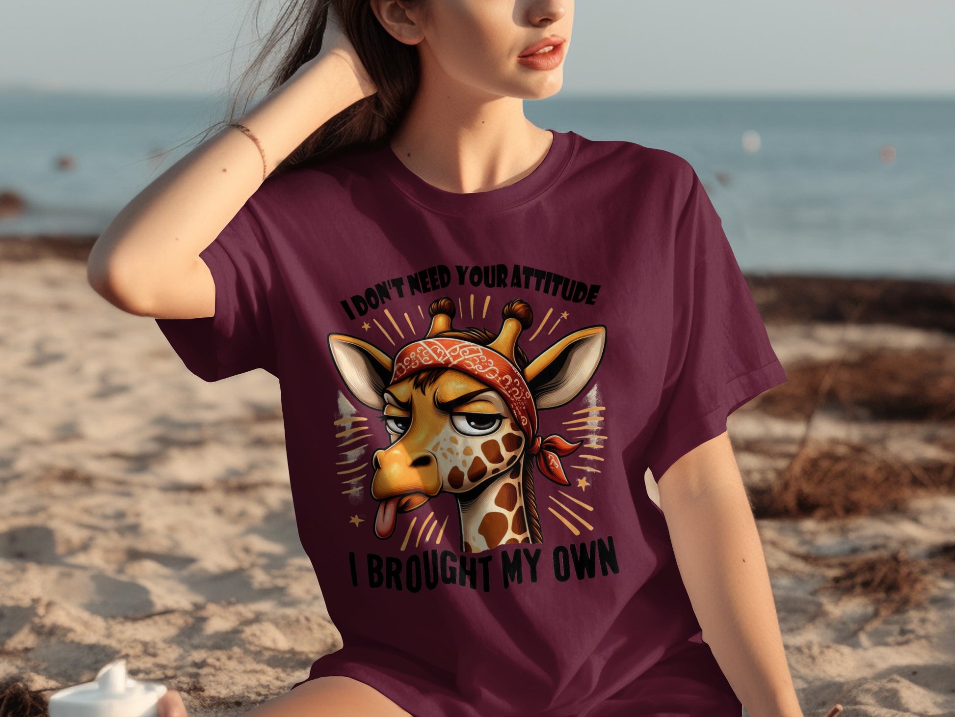 Don't Need Your Attitude Giraffe Graphic T-Shirt