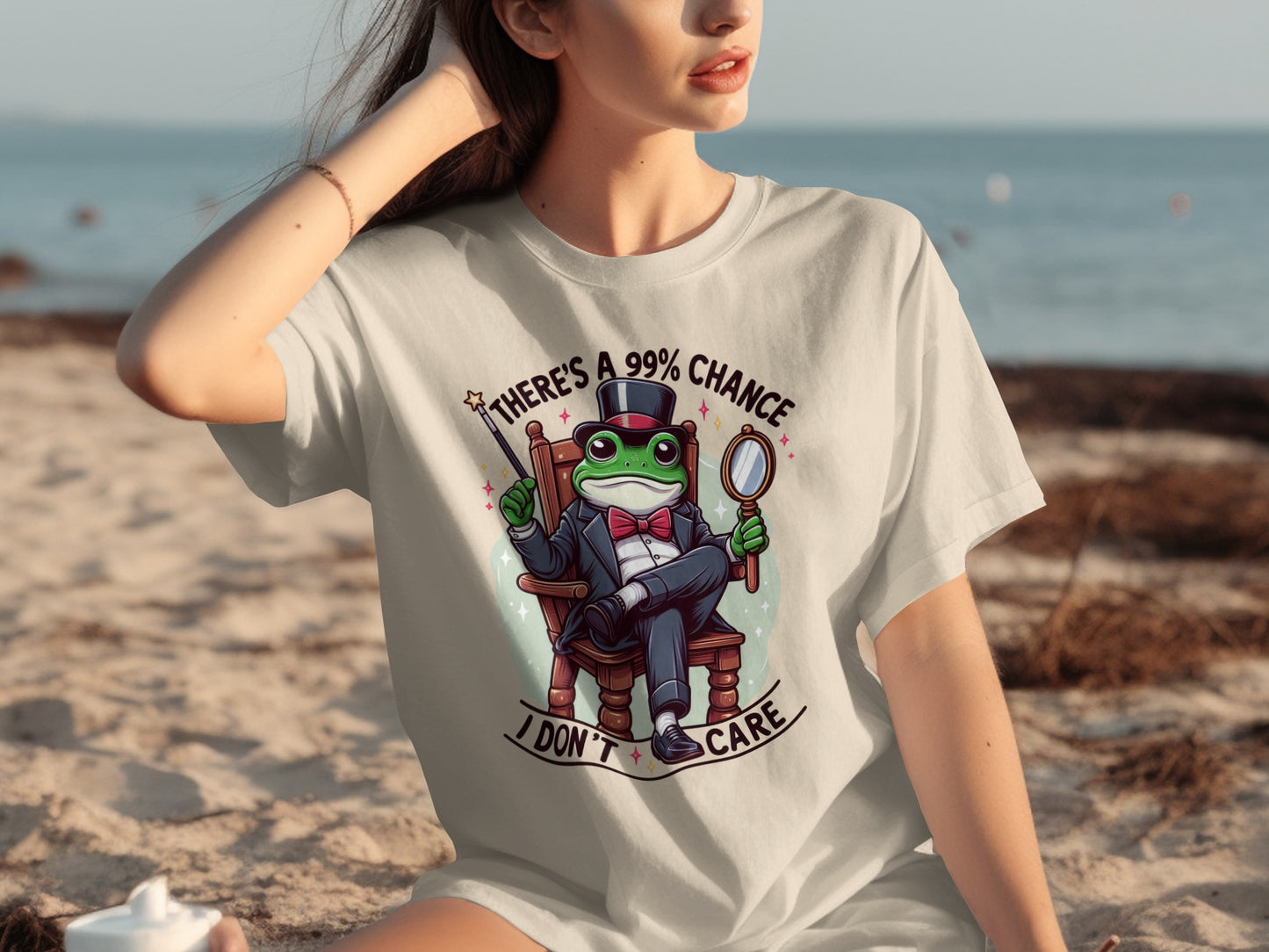 There's a 99% Chance I Don't Care Frog Graphic Shirt