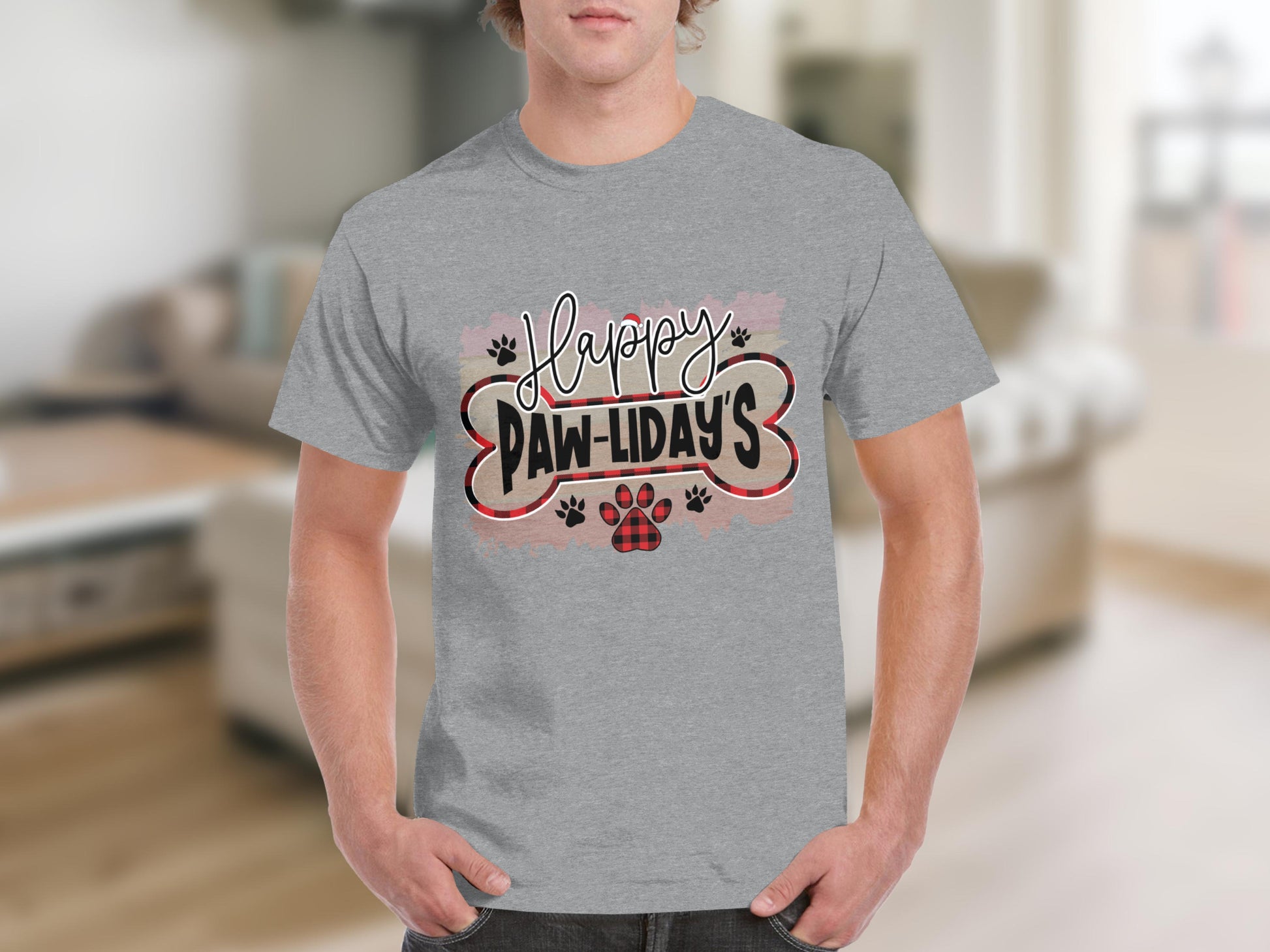 Happy Paw-lidays Dog Lover Unisex T-Shirt