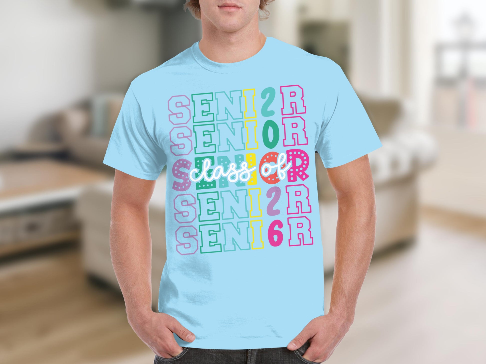 Class of 2016 Senior Colorful Lettering T-shirt