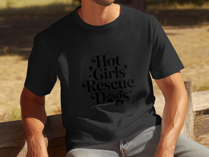 Hot Girls Rescue Dogs Graphic T-Shirt Design