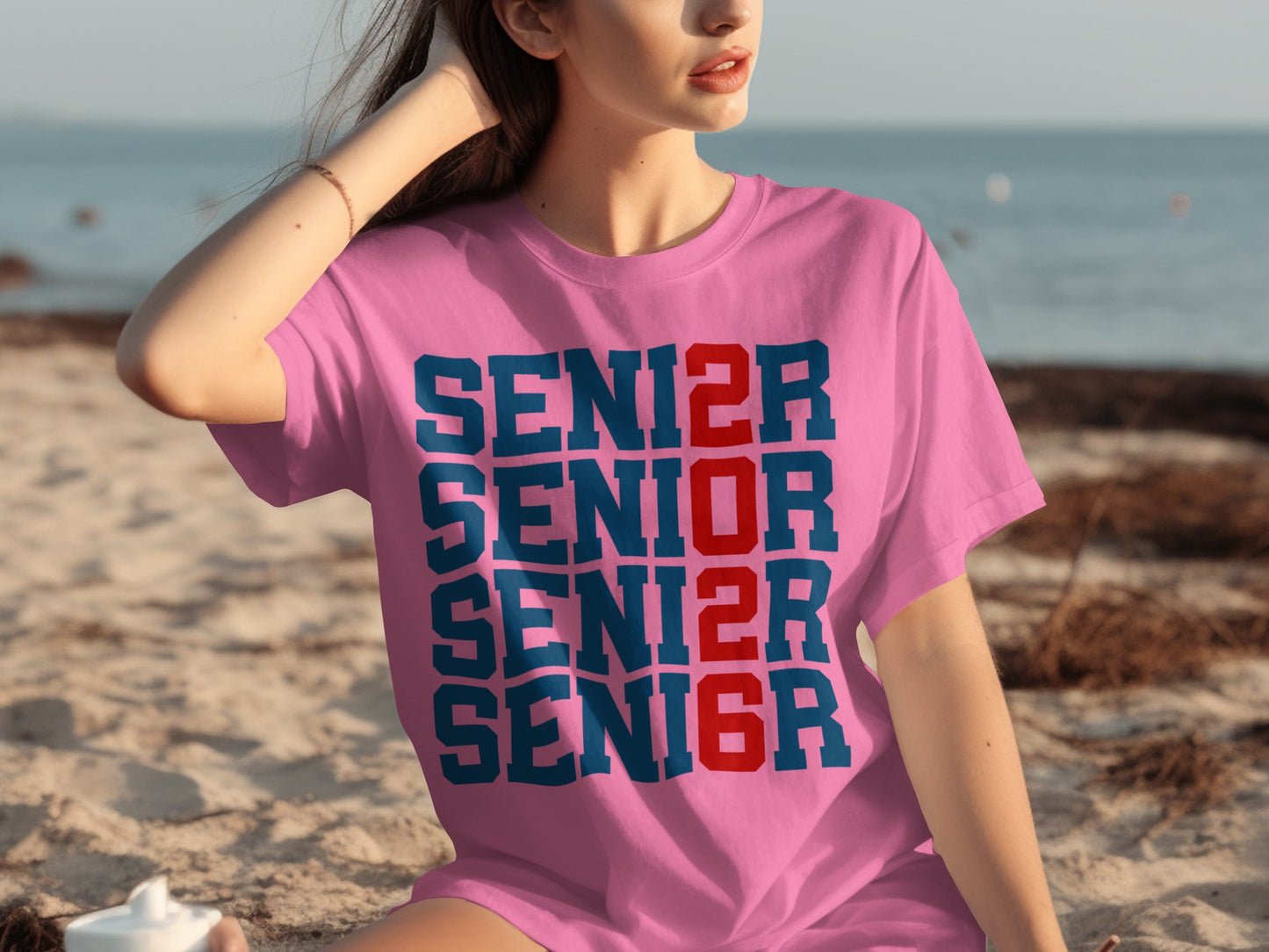 Senior 2026 Bold Blue and Red Graphic T-Shirt