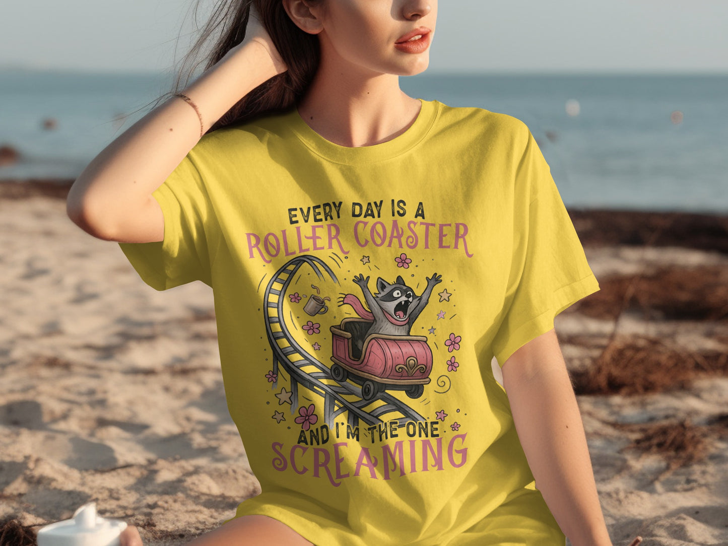 Every Day Is A Roller Coaster Screaming T-shirt