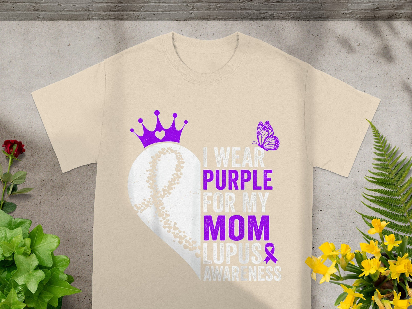 I Wear Purple for My Mom Lupus Awareness T-Shirt