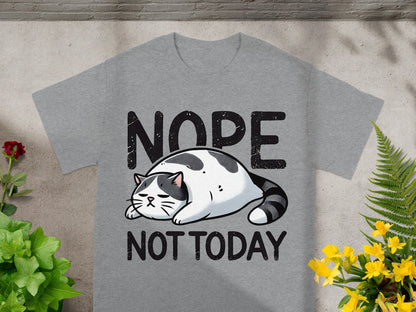 Nope Not Today Sleeping Cat Graphic T-shirt