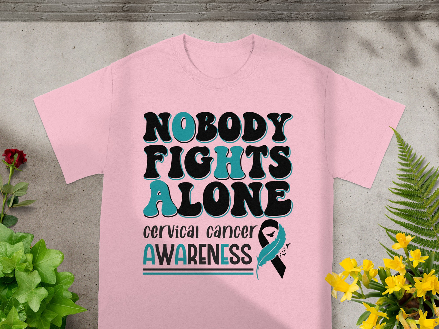 Nobody Fights Alone Cervical Cancer Awareness Shirt
