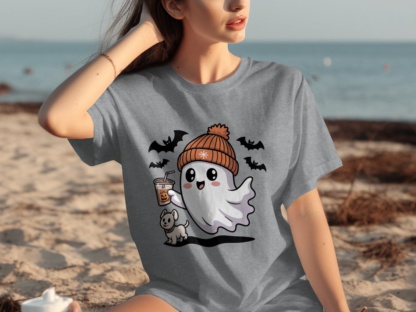 Cute Ghost and Pumpkins Halloween Graphic Tee product