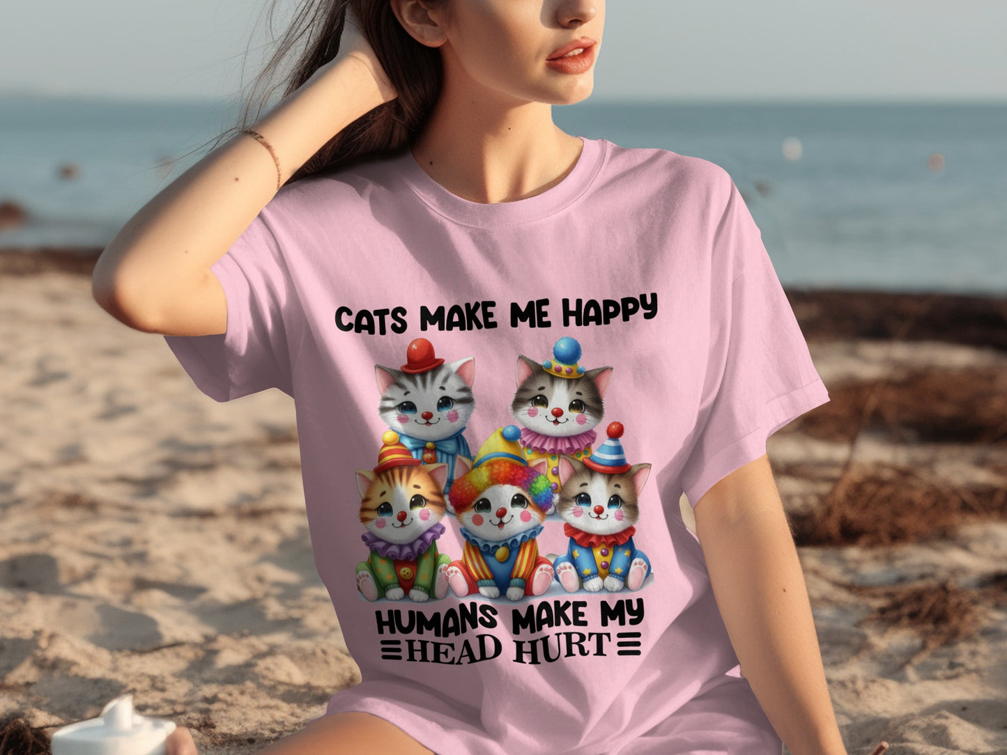 Cats Make Me Happy Humans Make My Head Hurt T-shirt