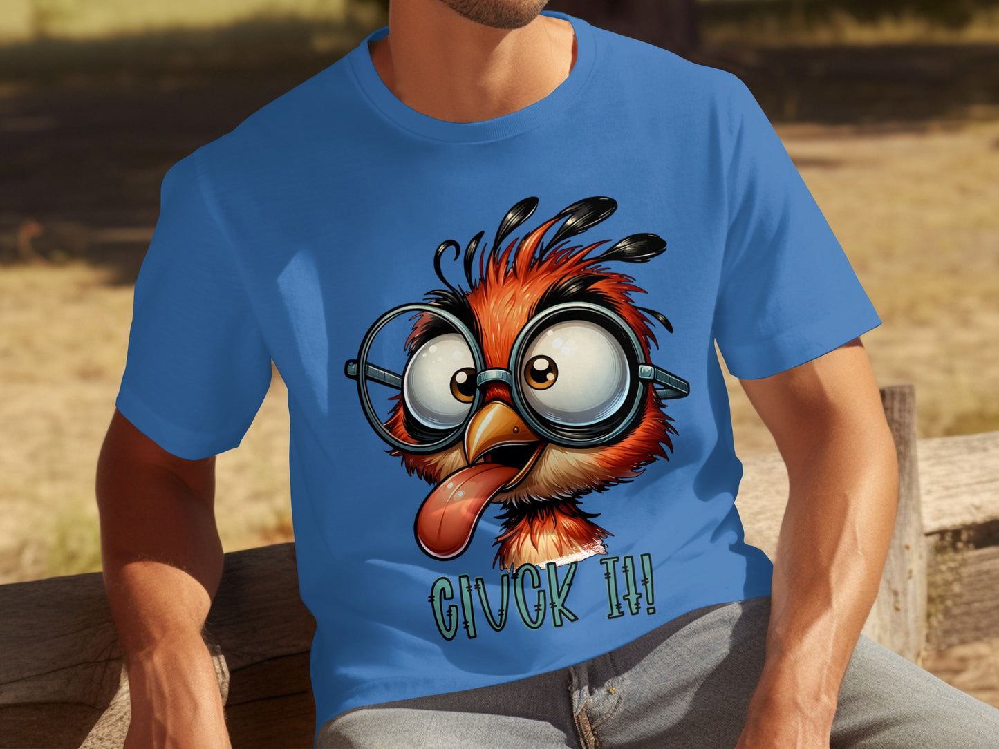 Funny Bird with Glasses and Tongue Out T-Shirt
