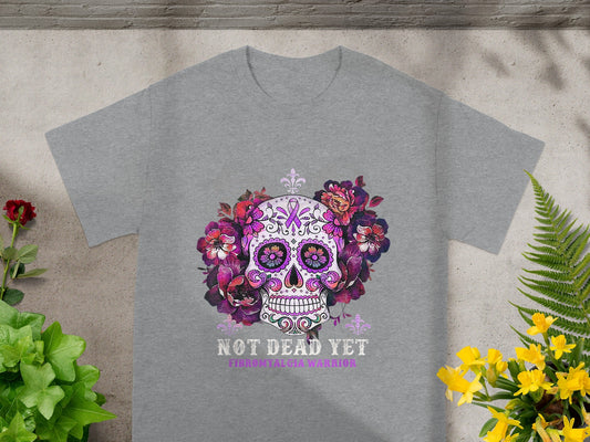 Not Dead Yet Fibromyalgia Warrior Skull Design Tee