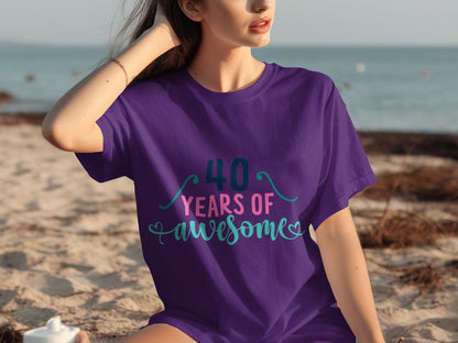 40 Years of Awesome Celebration Purple Shirt