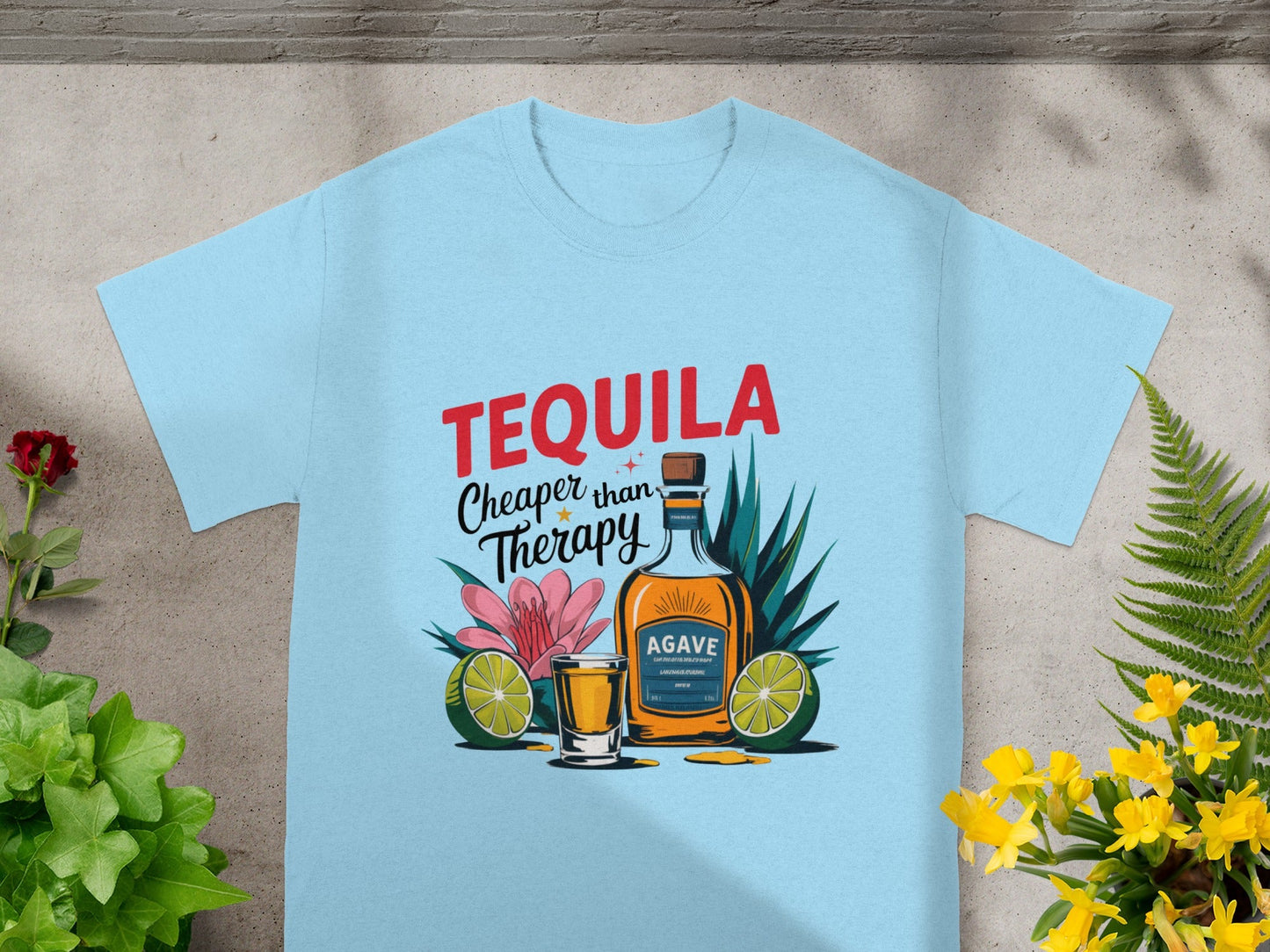 Tequila Cheaper Than Therapy Agave Bottle T-Shirt