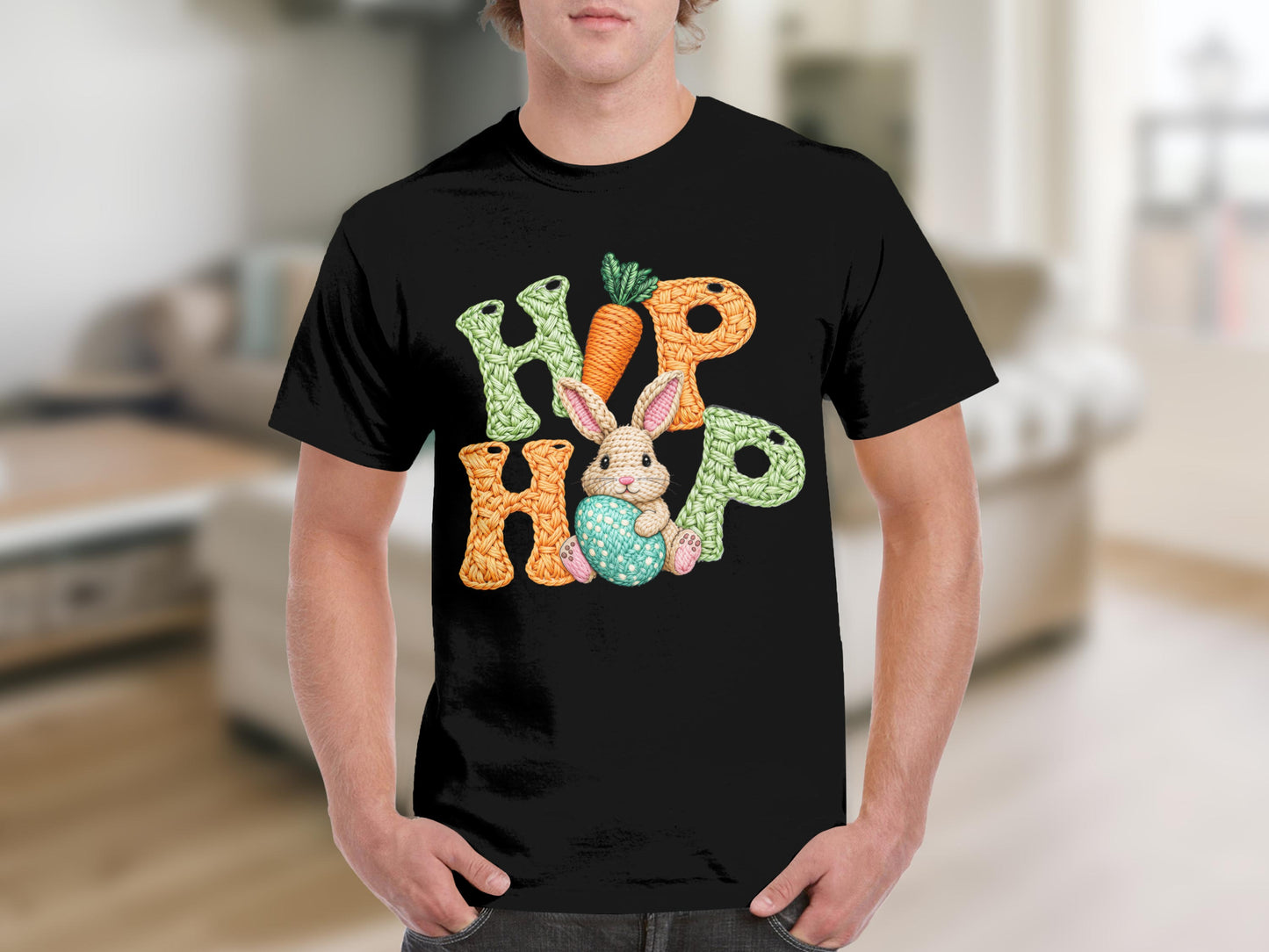 Hip Hop Bunny Carrot Graphic T-Shirt Colorful Design