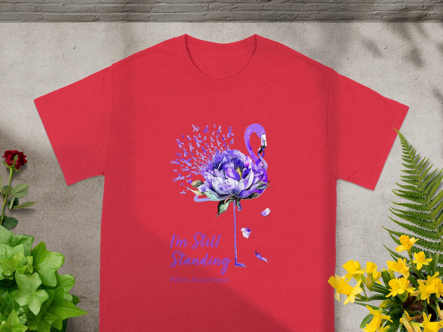 I'm Still Standing Fibro Awareness Flamingo T-shirt