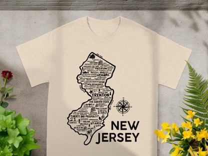 New Jersey State Map Graphic Unisex T-Shirt