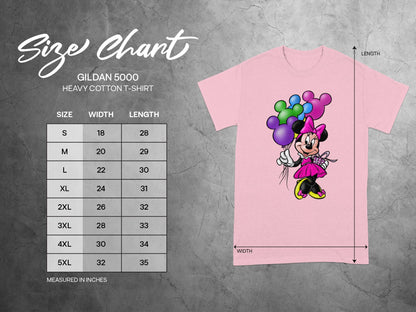 Gildan 5000 Minnie Mouse T-Shirt Size Chart product type