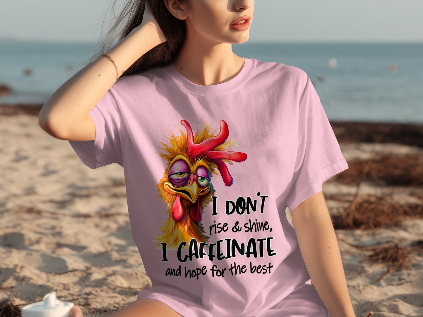 I Don't Rise & Shine I Caffeinate Graphic T-Shirt