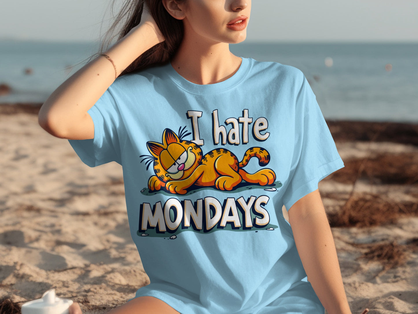 I Hate Mondays Garfield T-shirt Beach Casual Wear