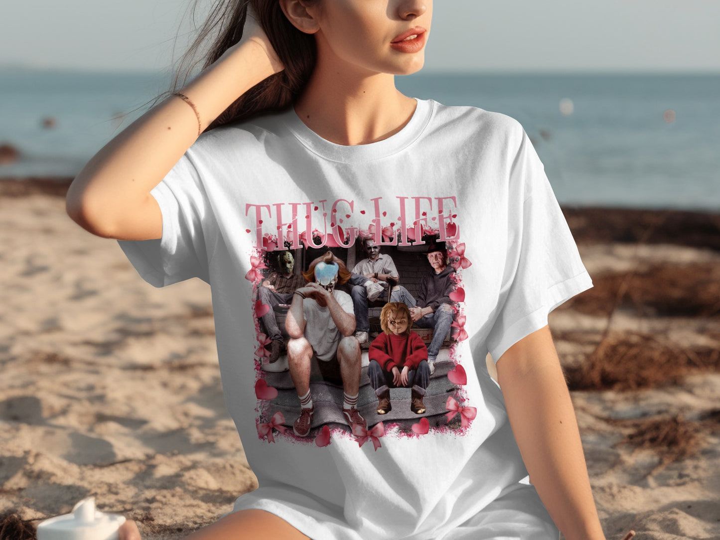 Thug Life Graphic White T-Shirt with Unique Design