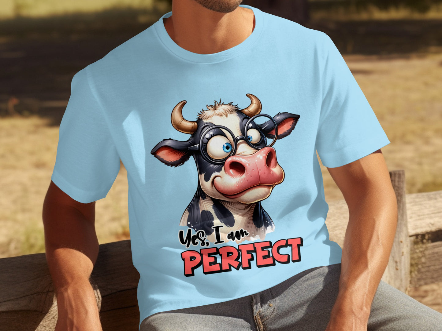 Yes I Am Perfect Funny Cow Print T-shirt