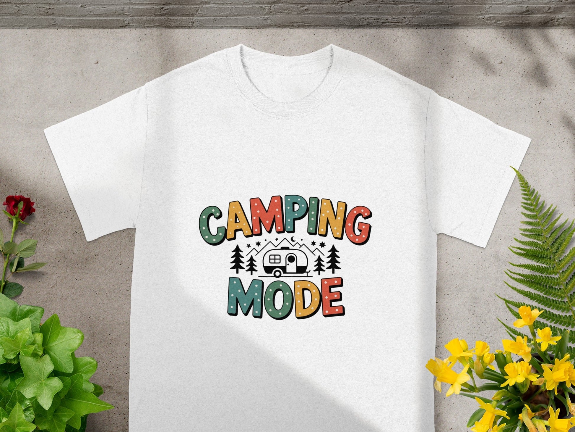 Fun Camping Mode Graphic Tee for Outdoor Enthusiasts