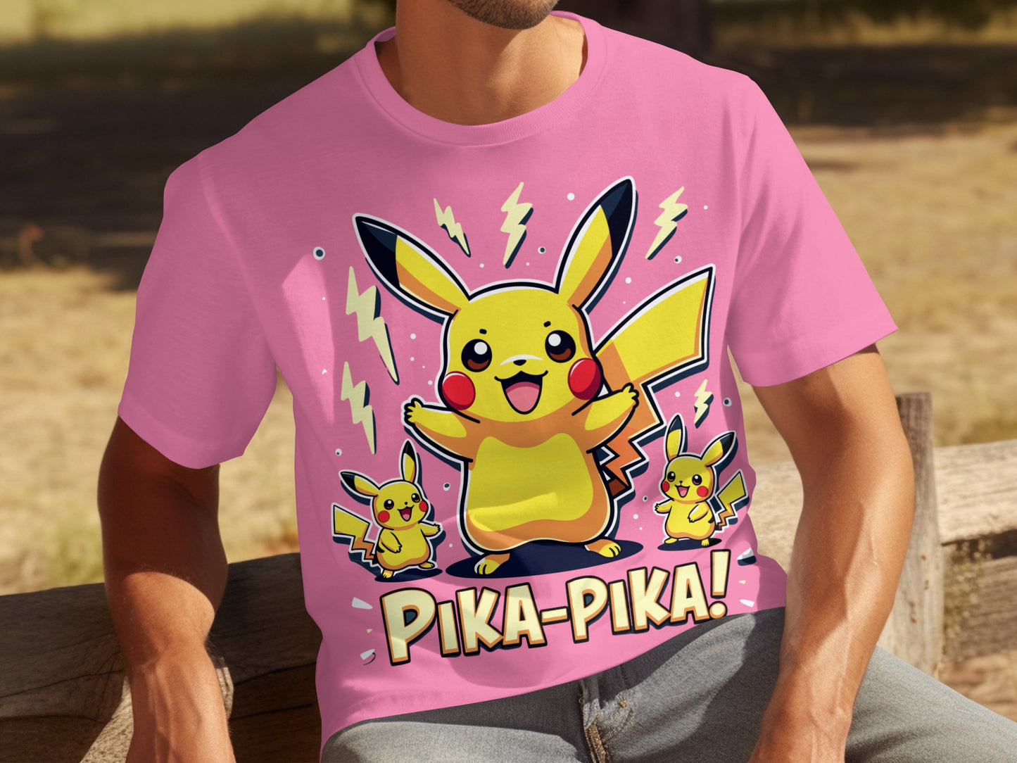 Pikachu Pika Pika Graphic Design T-Shirt