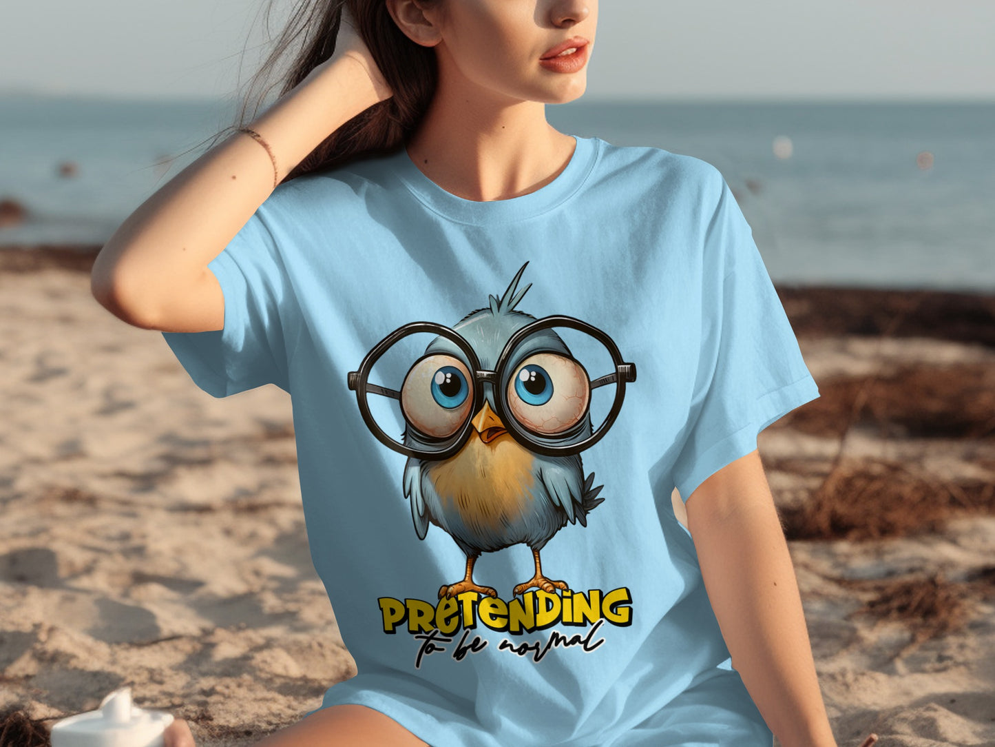 Pretending To Be Normal Cute Owl Graphic T-Shirt