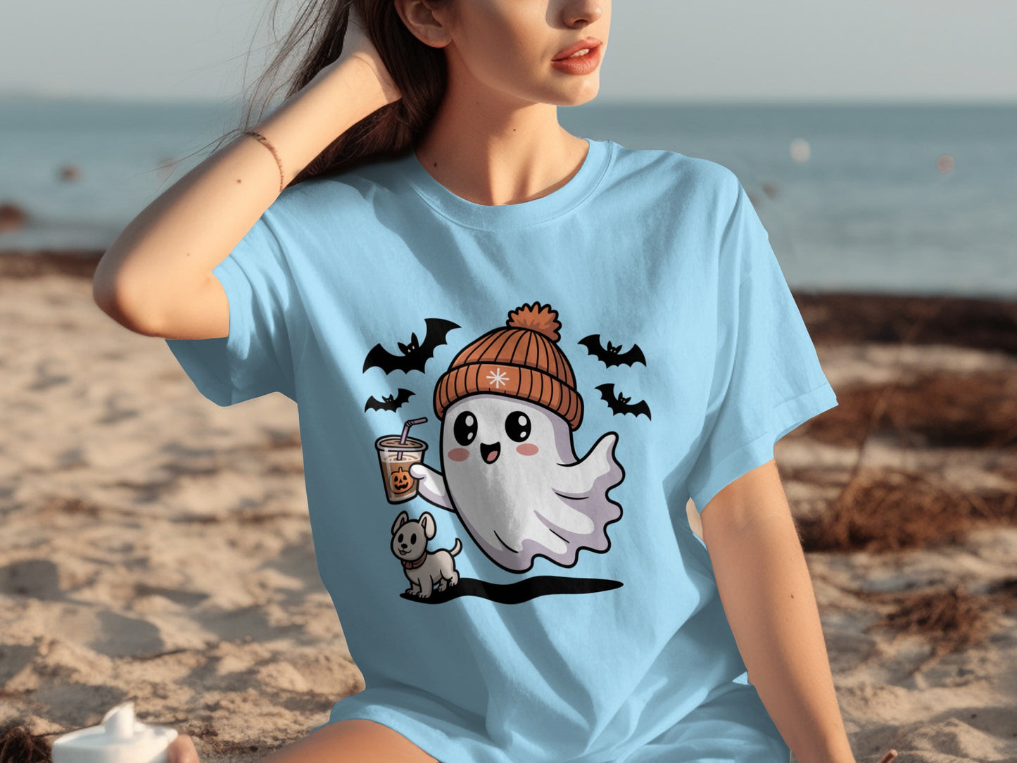 Cute Ghost and Dog Halloween Fun T-shirt
