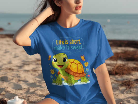 Life is Short Make It Sweet Cute Turtle T-shirt