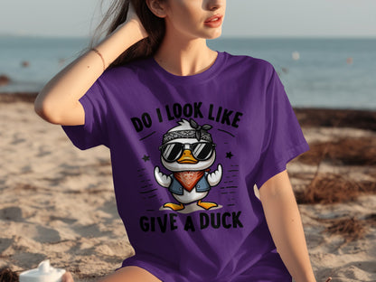 Do I Look Like Give a Duck Funny Graphic Tee Shirt