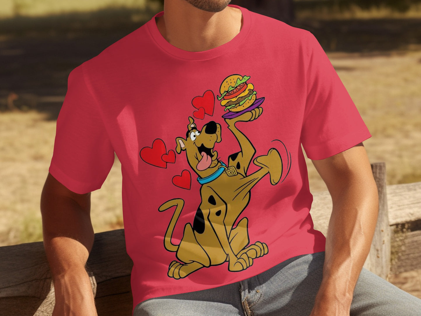 Scooby Doo loves burgers graphic T-shirt