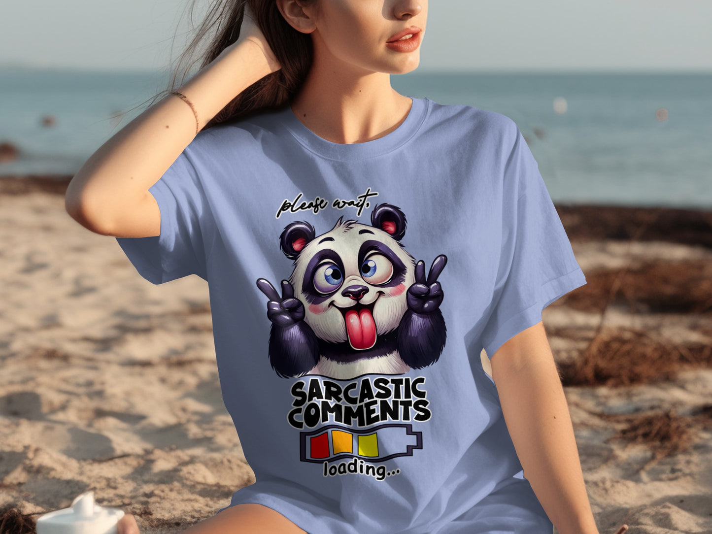 Sarcastic Comments Loading Panda Graphic T-Shirt