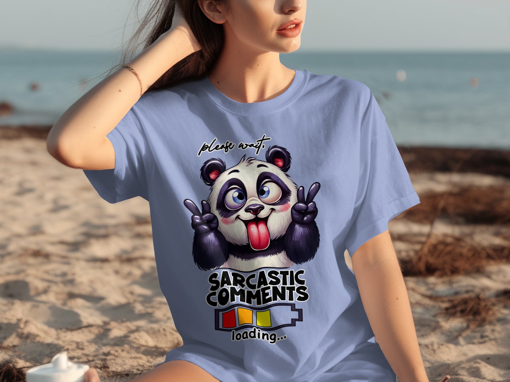 Sarcastic Comments Loading Panda Graphic T-Shirt