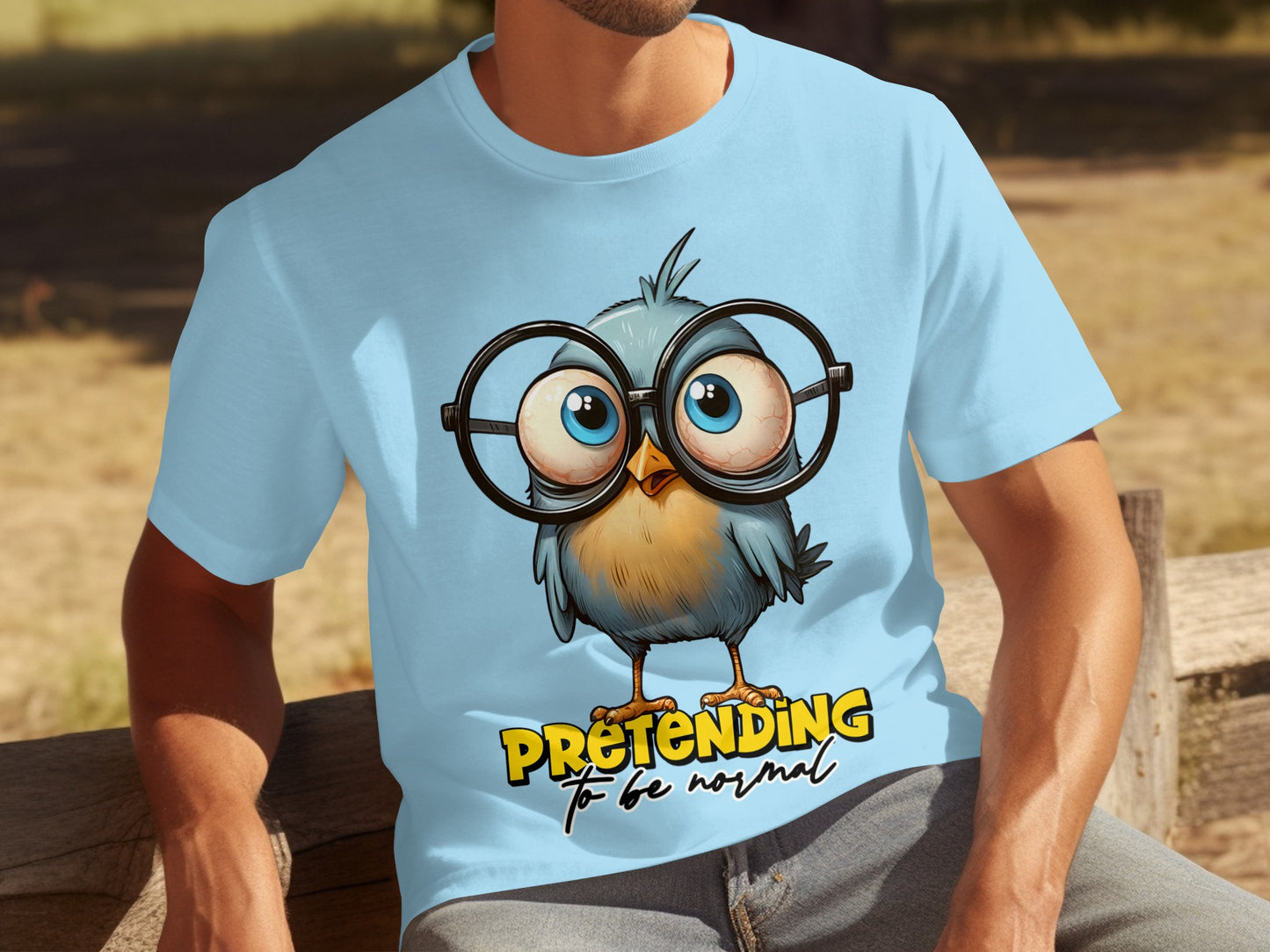 Pretending To Be Normal Cute Owl Graphic T-shirt