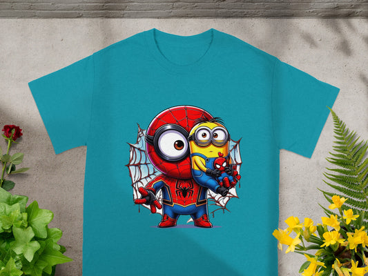 Spiderman and Minions Graphic Print T-Shirt