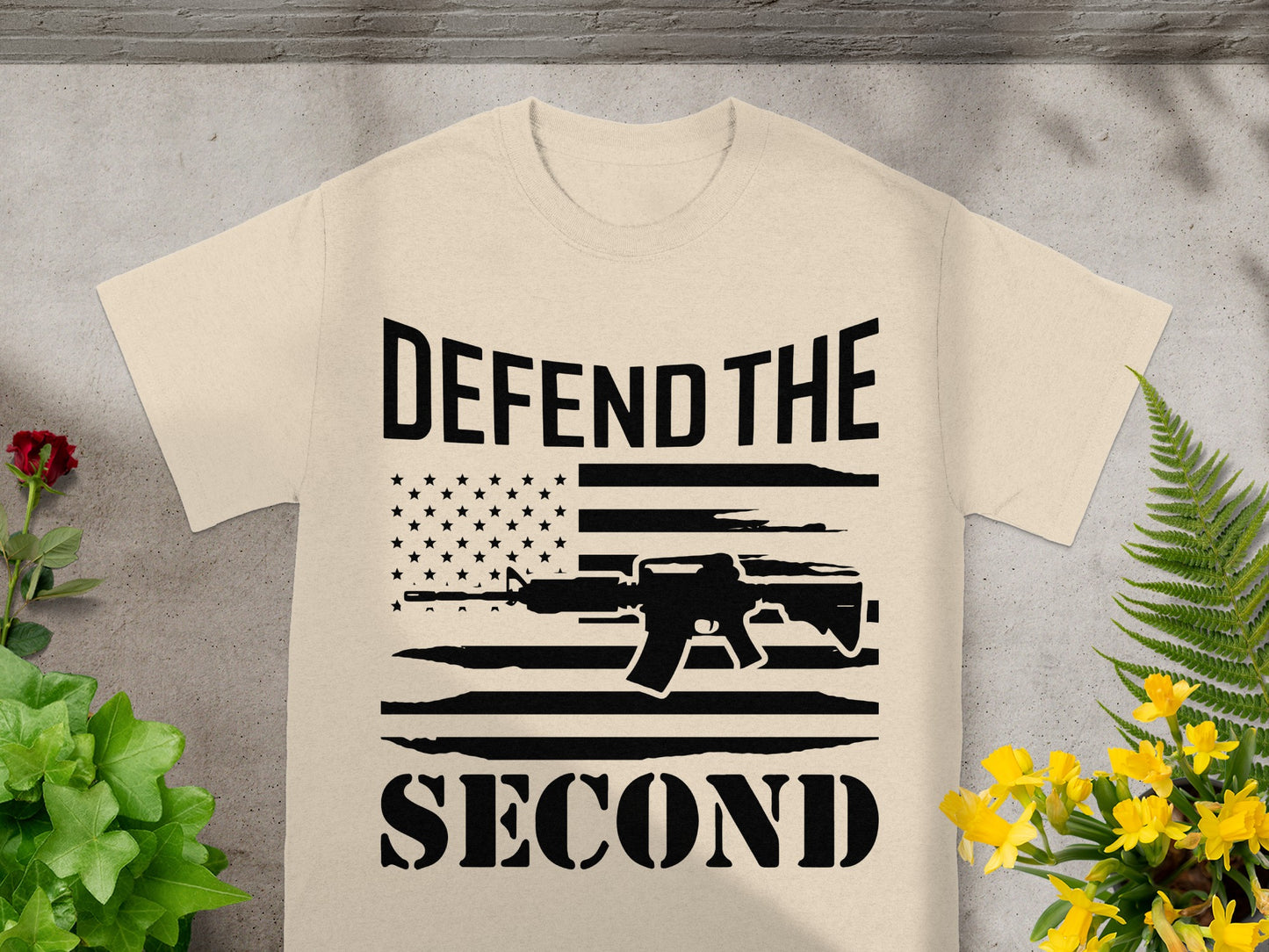 Defend the Second Amendment Rifle Graphic T-shirt