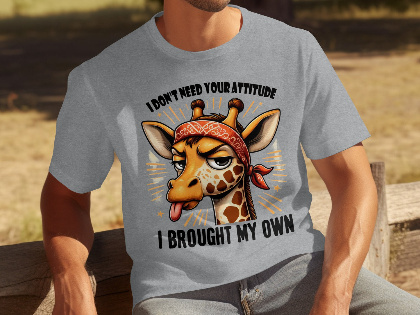 I Don't Need Your Attitude Giraffe Graphic T-Shirt