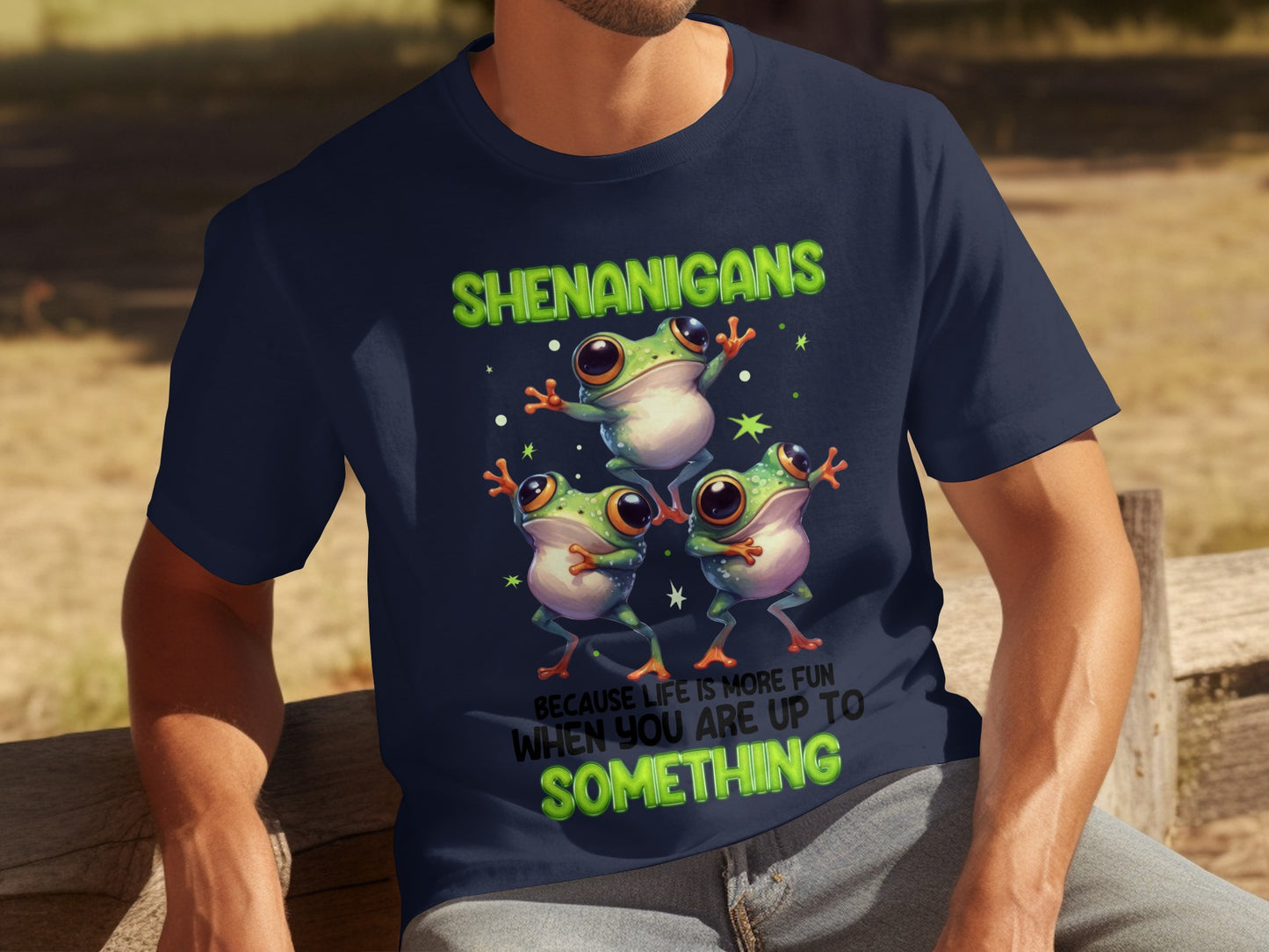 Shenanigans Fun Frogs Graphic Tee Shirt