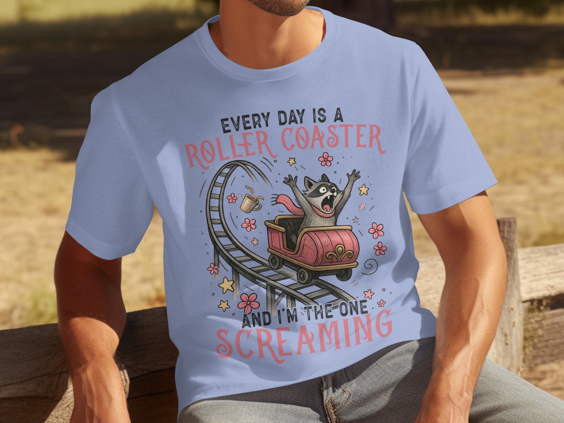 Every Day Is A Roller Coaster Screaming T-Shirt Product