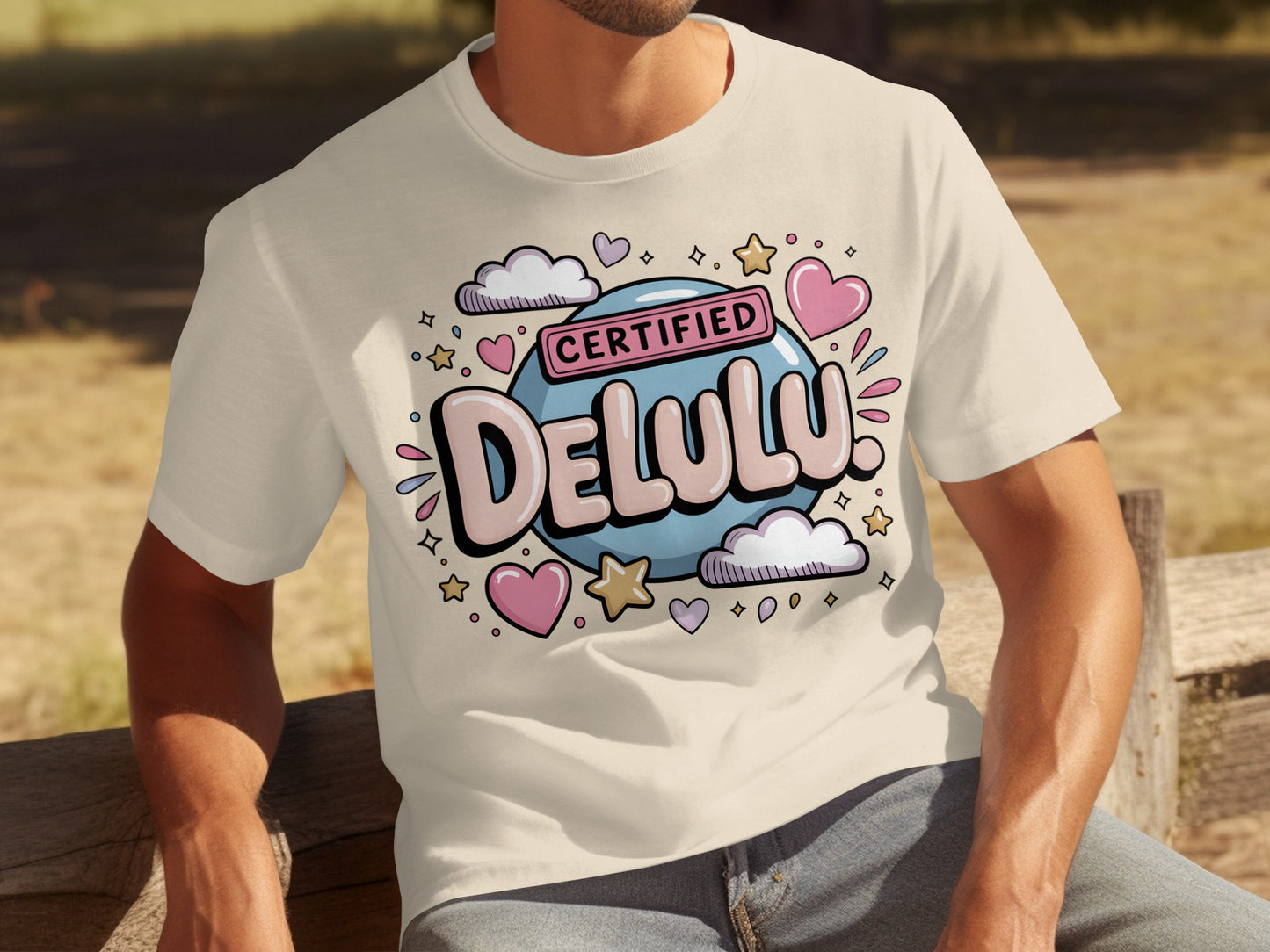 Certified Delulu Graphic Tee with Colorful Design