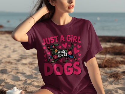 Just a Girl Who Loves Dogs Graphic T-Shirt