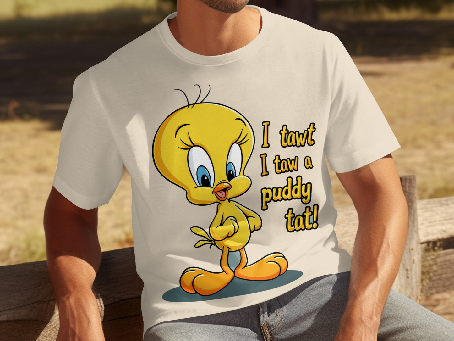 I TAWT I TAW A PUDDY TAT Tweety Bird T-shirt