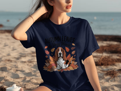 Autumn Leaves and Dogs Please Graphic T-Shirt