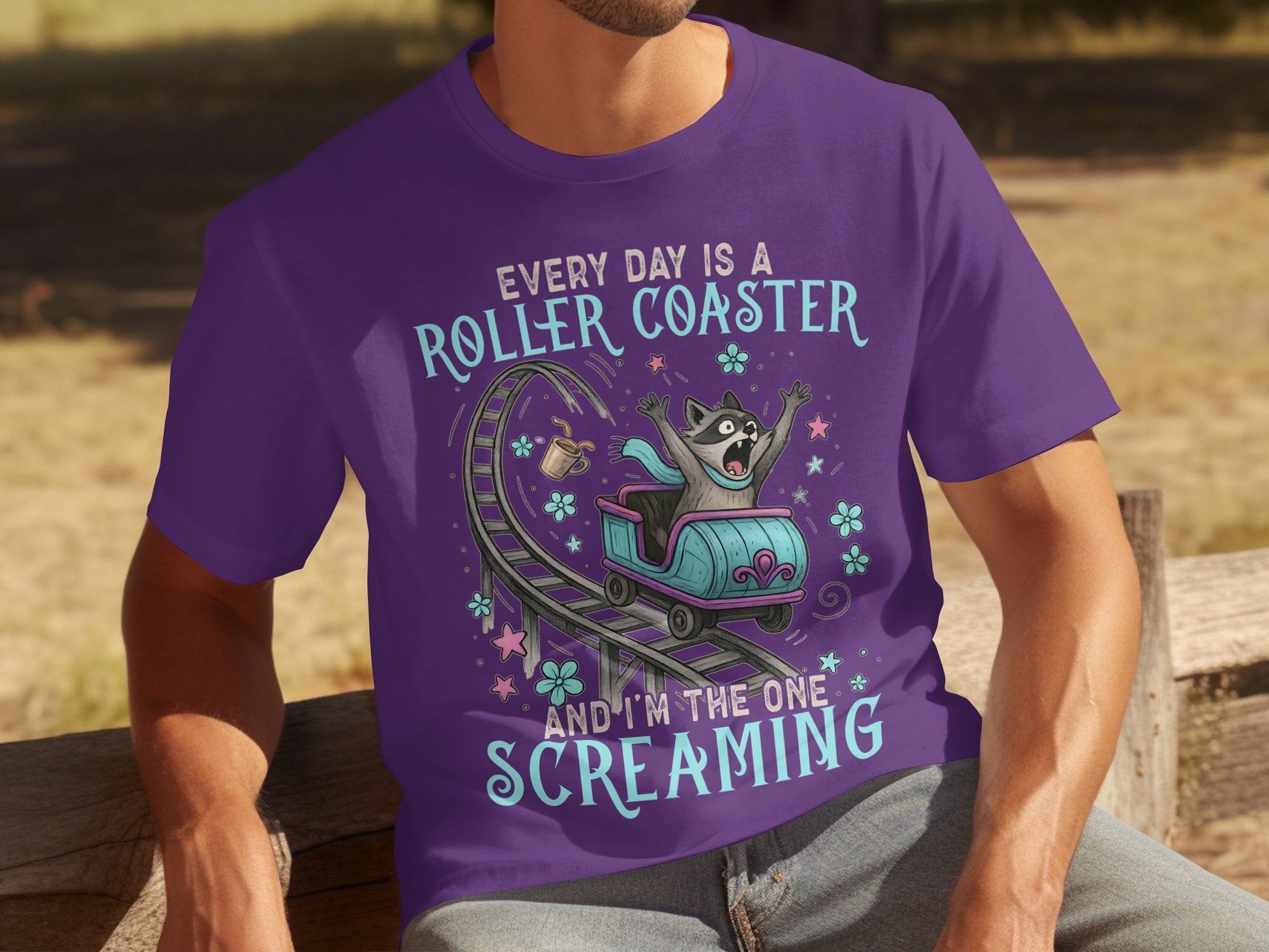 Every Day is a Roller Coaster Screaming T-shirt