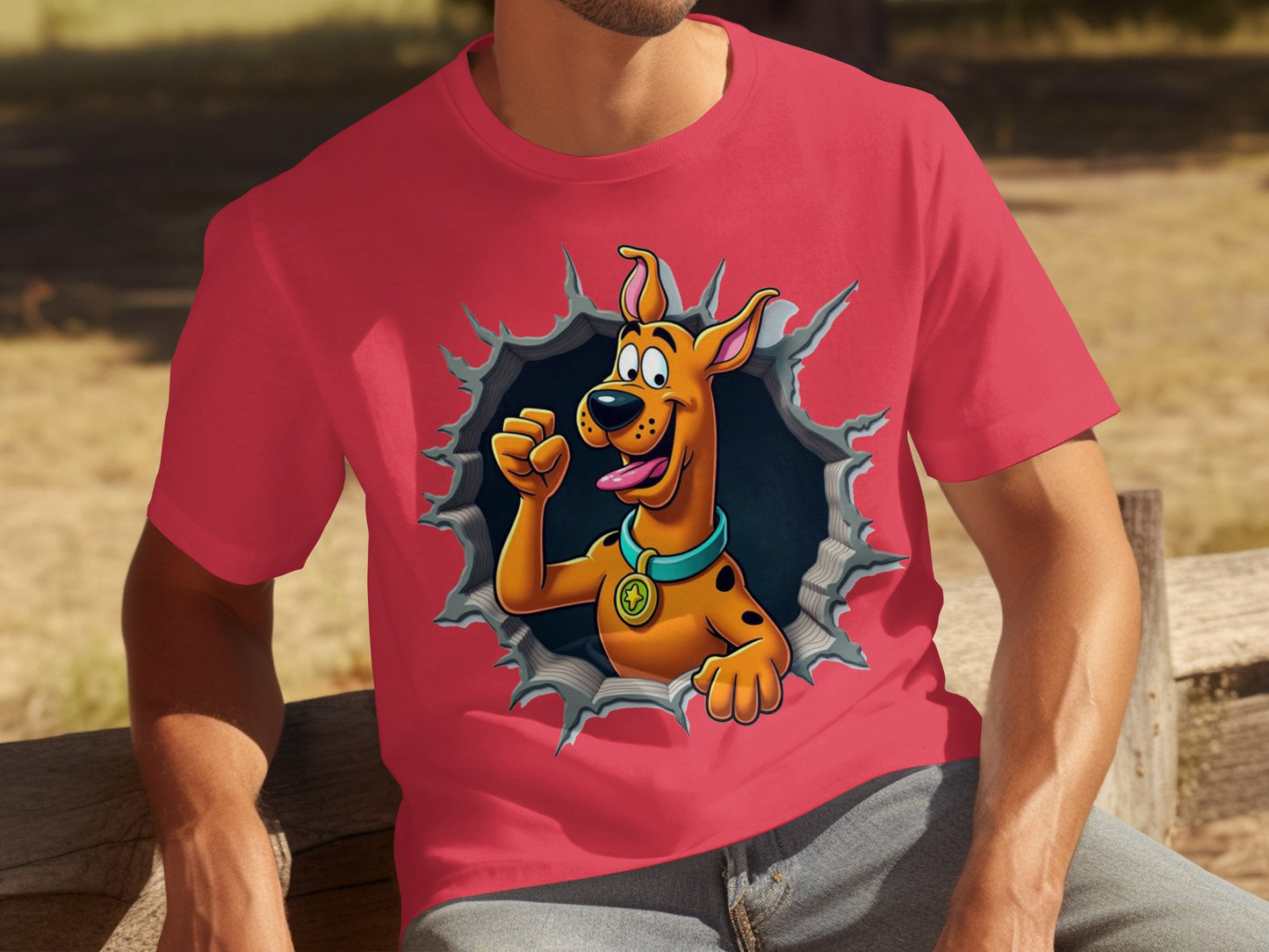 Scooby-Doo Character Graphic Print Pink T-shirt