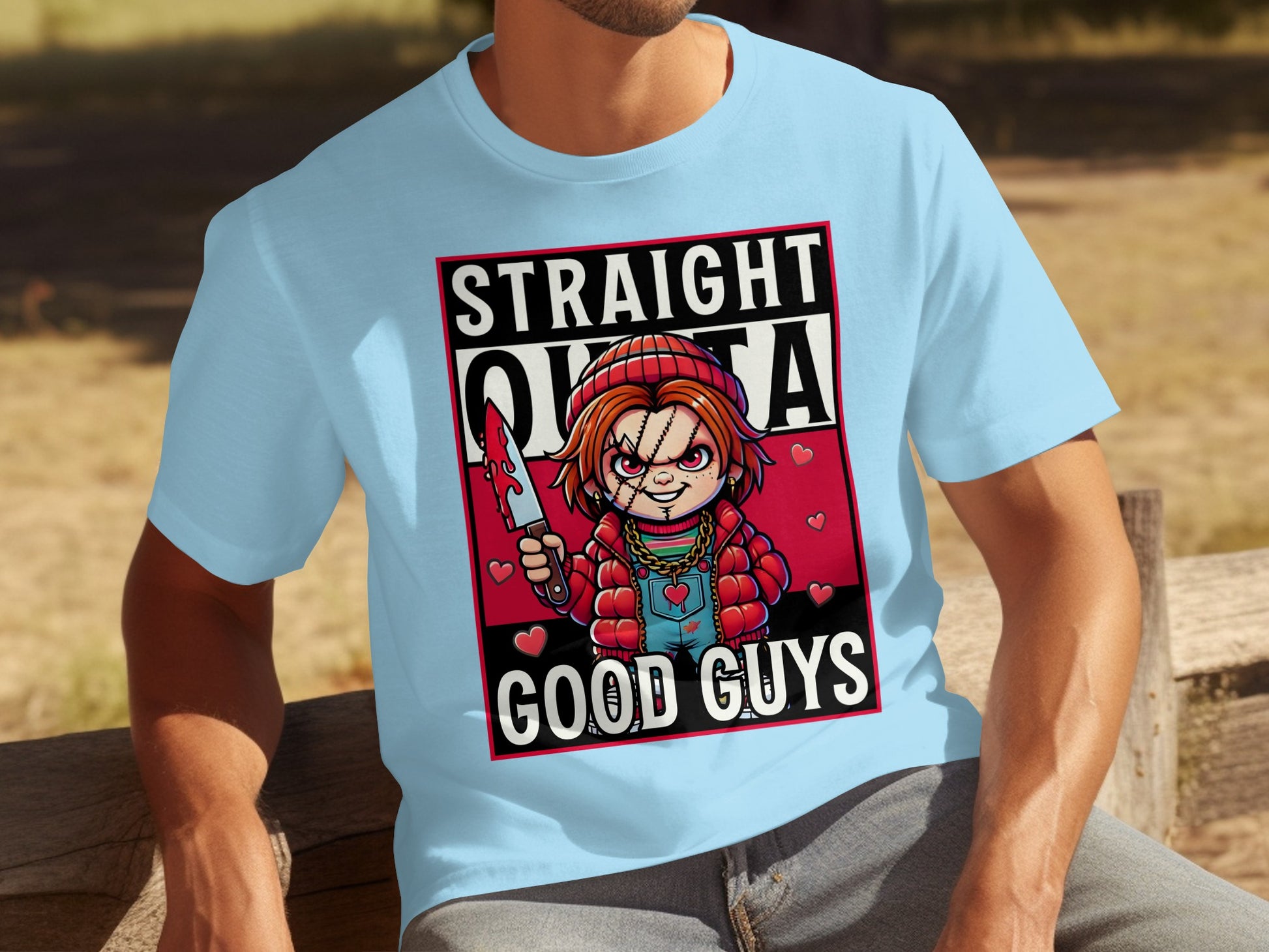 Straight Outta Good Guys Chucky Character Tee