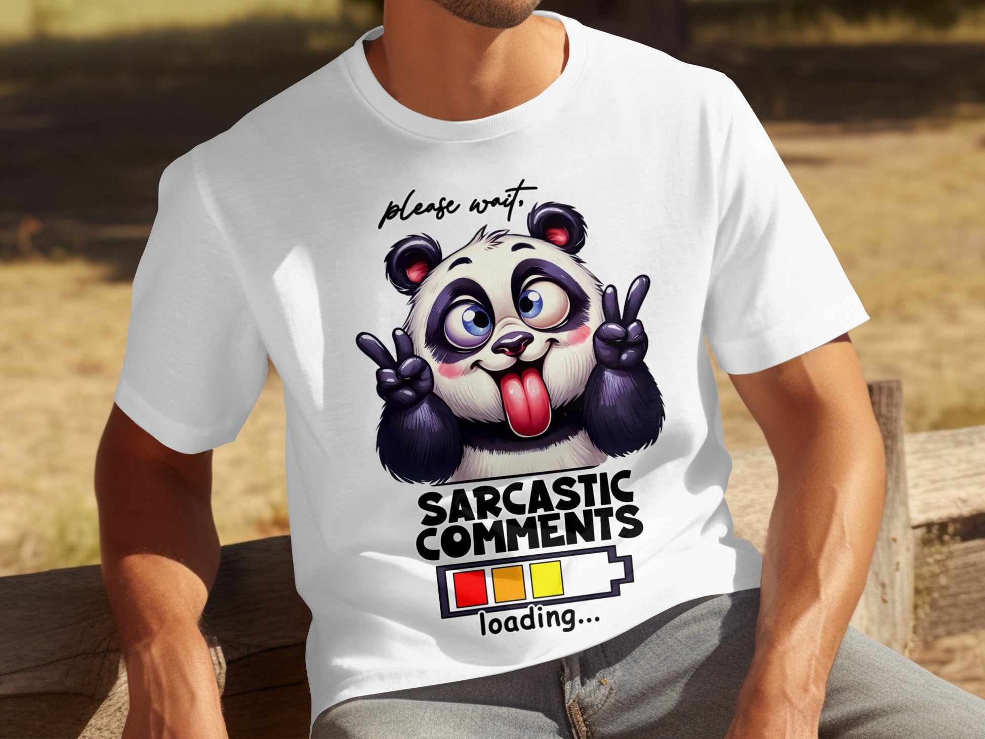 Please Wait Sarcastic Comments Loading Panda Shirt