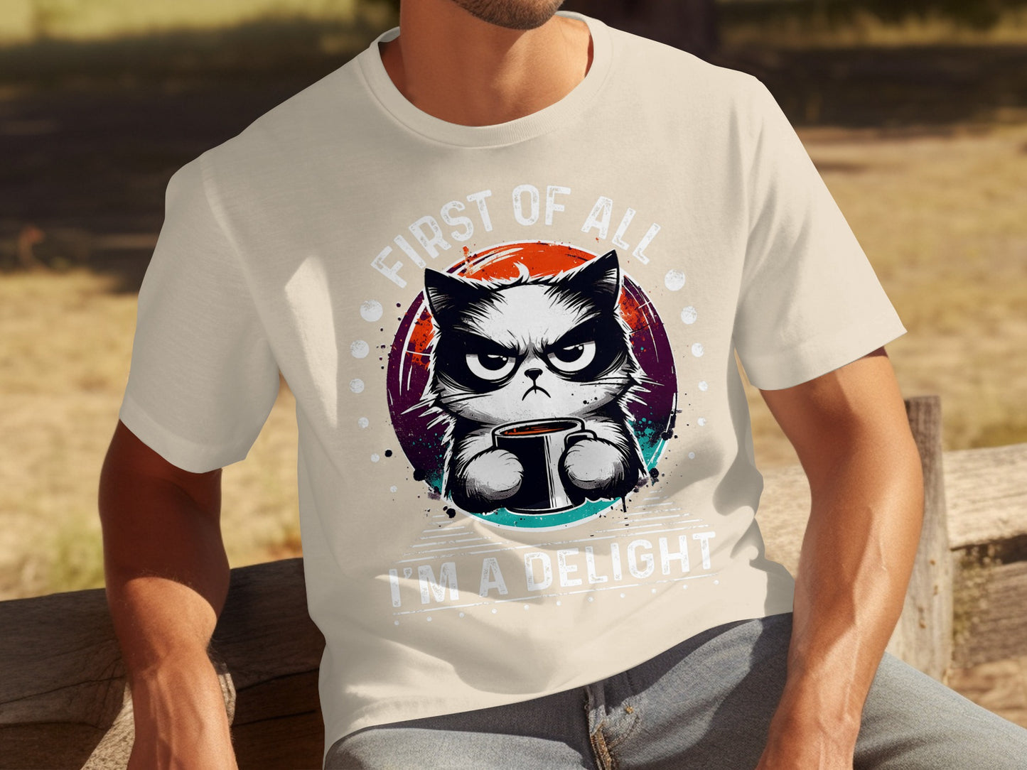 First of All I'm a Delight Cat Graphic T-Shirt