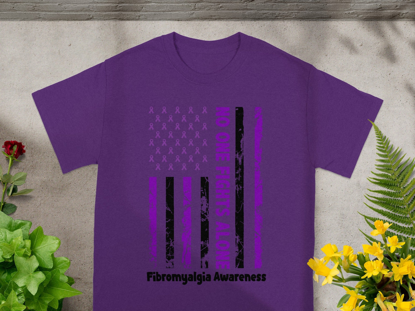 No One Fights Alone Fibromyalgia Awareness Shirt